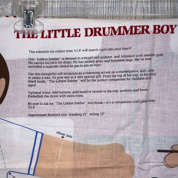 2X The Little Drummer Boy Pillow Patterns Cut & Sew Doll Toy Soldier 21" UNCUT - Picture 7 of 10